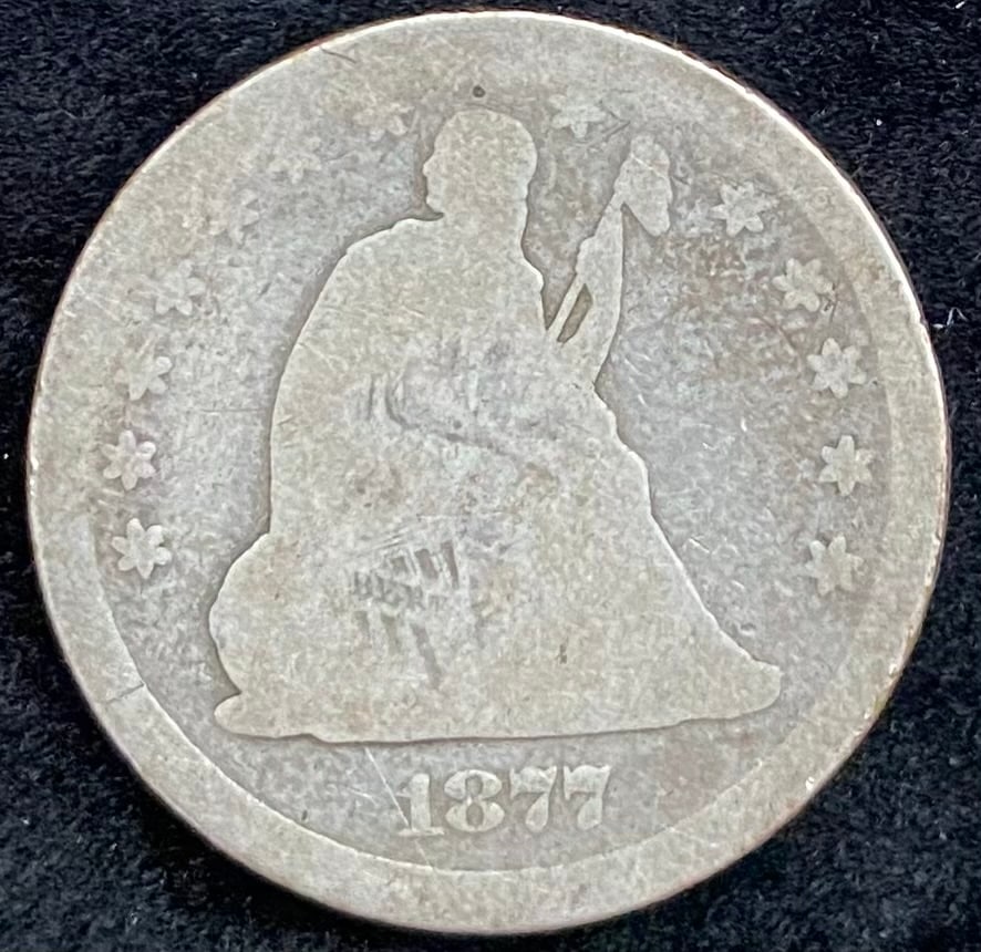 1877 Liberty Seated Quarter 'No Arrows' (1 of 2)
