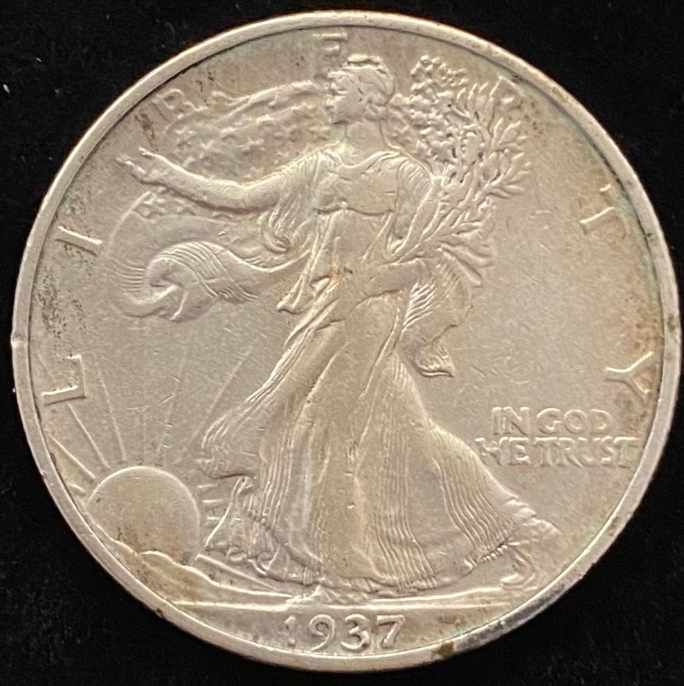 1937-S Walking Liberty Silver Half Dollar (1 of 2)