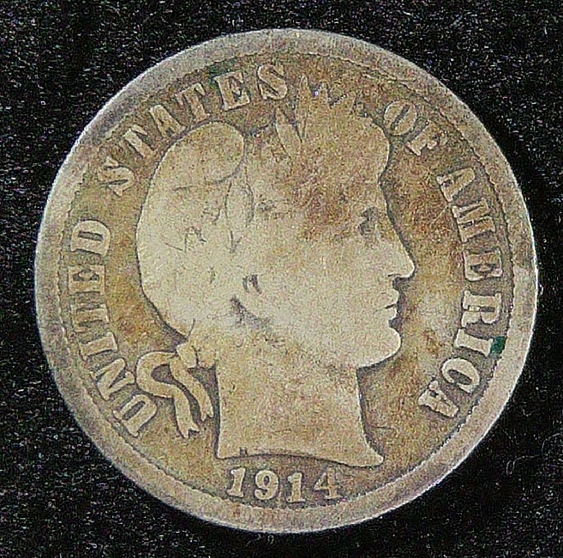 1914-D Barber Silver Dime (1 of 2)
