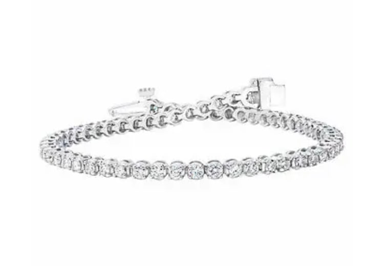 Round Brilliant 2.00 ctw VS2 Clarity, I Color Diamond 14kt White Gold Bracelet (1 of 2)