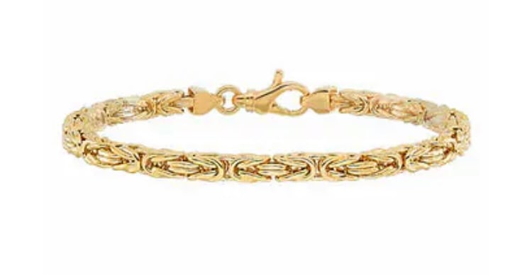 14kt Yellow Gold Byzantine Link Bracelet: 14kt Yellow Gold Byzantine Link Bracelet Features: 14kt Yellow Gold High Polish Finish Made in Italy Product Details Features: Metal: 14kt Yellow Gold Finish: High Polish Width: 0.18 inch Bracelet Len