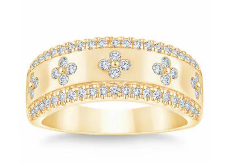 Round Brilliant 0.50 ctw VS2 Clarity, I Color Diamond 14kt Yellow Gold Band (1 of 5)