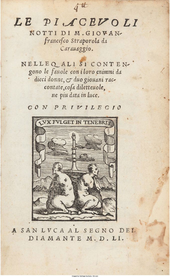 Giovanni-Francesco Straparola. Le Piacevoli Nott (1 of 3)