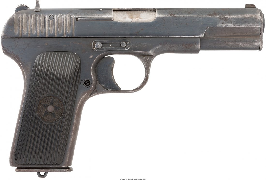 [Mickey Spillane]. Russian Tokarev TT-33 Semi-Au: [Mickey Spillane]. Russian Tokarev TT-33 Semi-Automatic Pistol. Serial no. 401030 [frame
