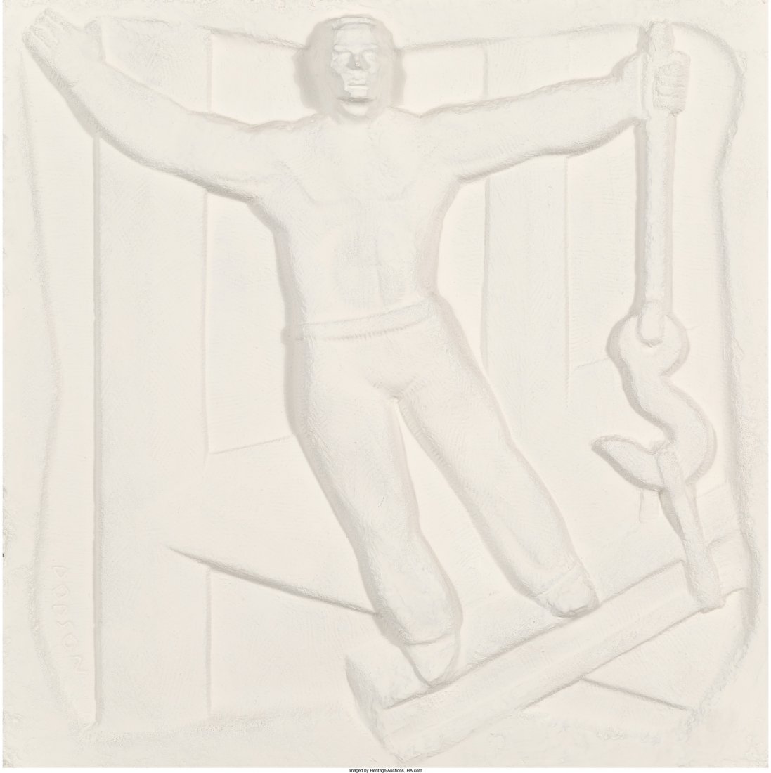 A Chuck Dodson Concrete Panel Titled: Industry,: A Chuck Dodson Concrete Panel Titled: Industry, circa 1957 Mark