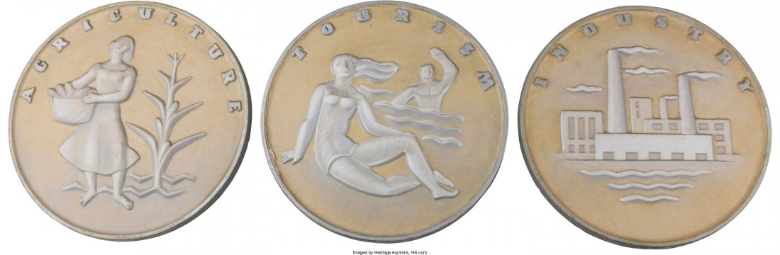 Three Large Art Deco Plaster Plaques: Agricultur: Three Large Art Deco Plaster Plaques: Agriculture, In