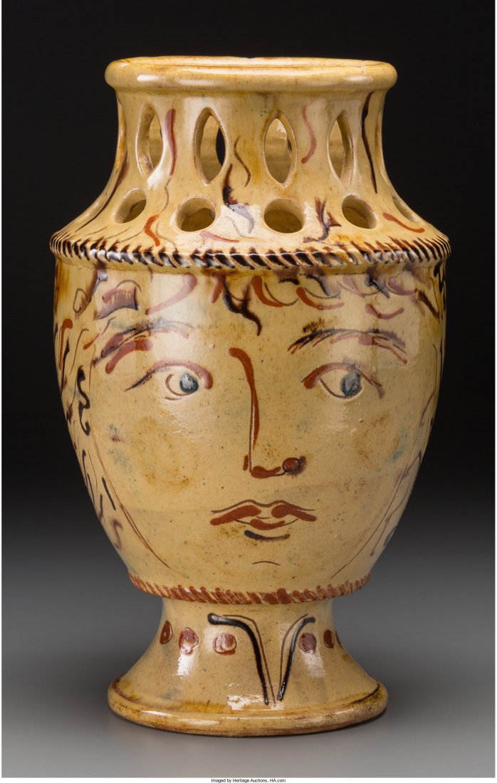 A French Sampigny Les Maranges Glazed Earthenwar: A French Sampigny Les Maranges Glazed Earthenware Vase, 20th century Marks: Sampigny les