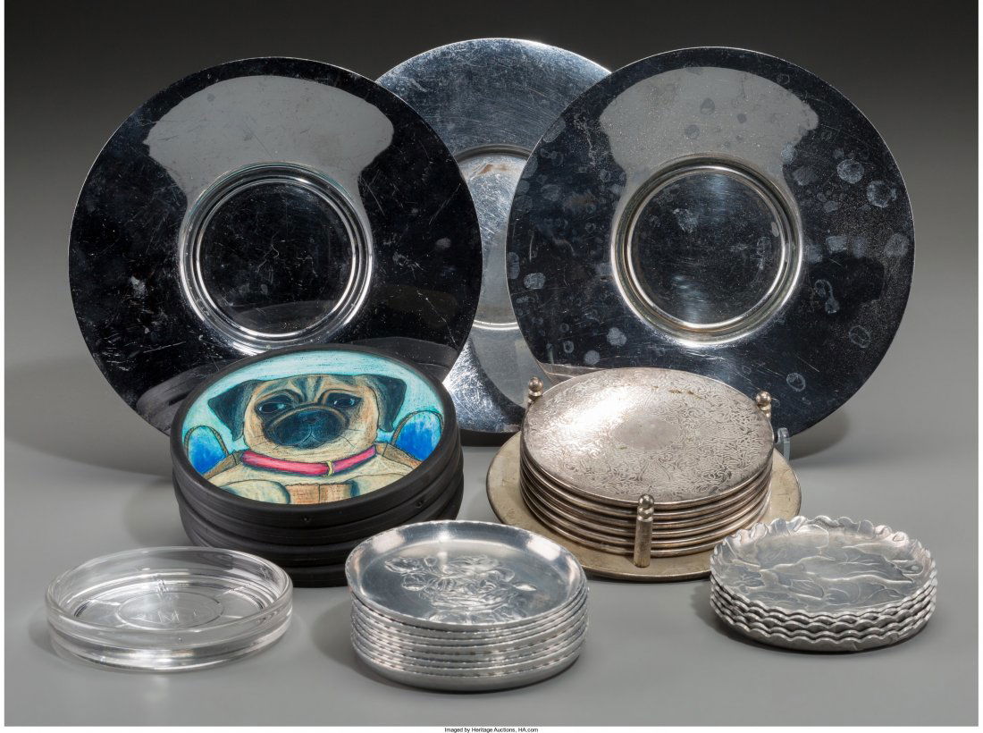 Twenty-Seven Various Coasters, 20th century 6-1/: Twenty-Seven Various Coasters, 20th century6-1/4 inches diameter (15.9 cm) (largest)