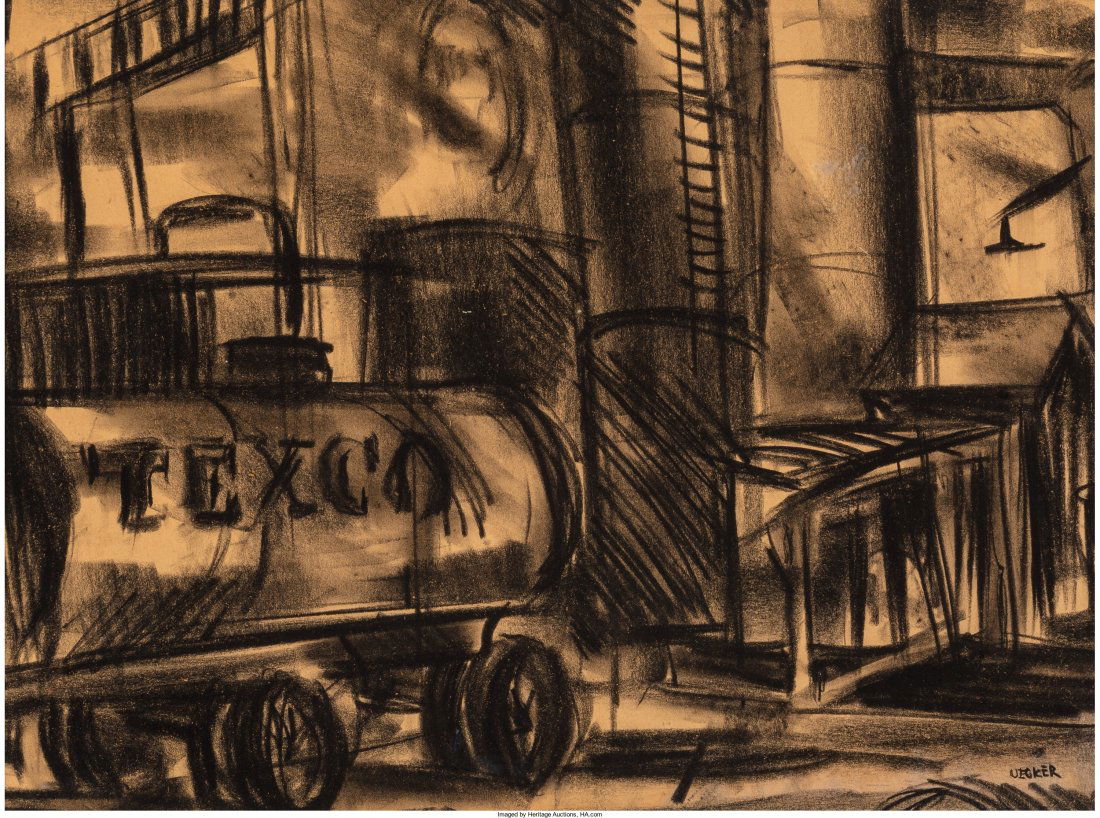 Robert Uecker (American, b. 1929) Texco Charcoal: Robert Uecker (American, b. 1929)TexcoCharcoal on paper13 x 17-3/4 inches (33 x