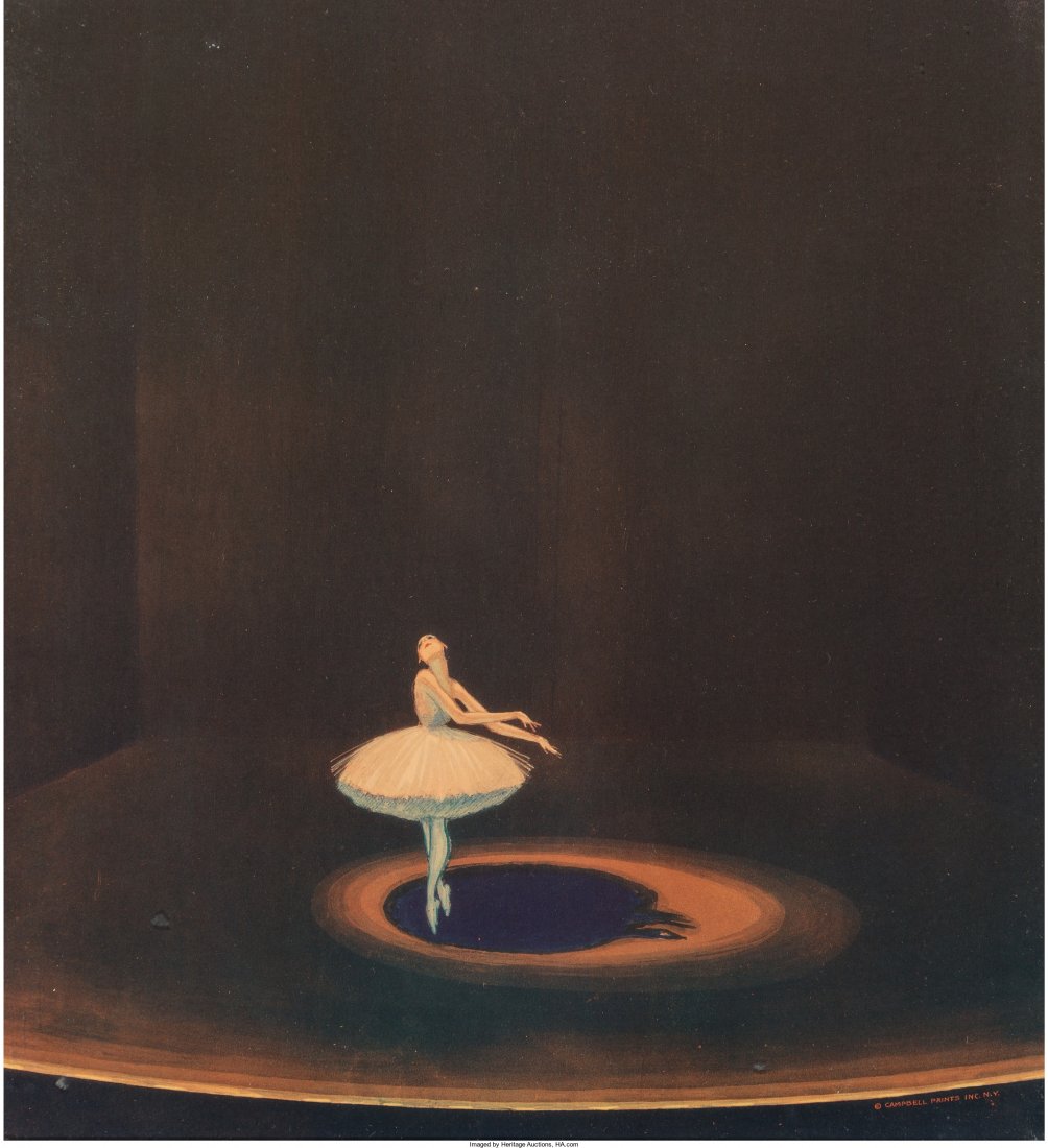 American School (20th Century) Anna Pavlova Lith: American School (20th Century)Anna PavlovaLithograph in colors13-3/4 x 12-1/2 i