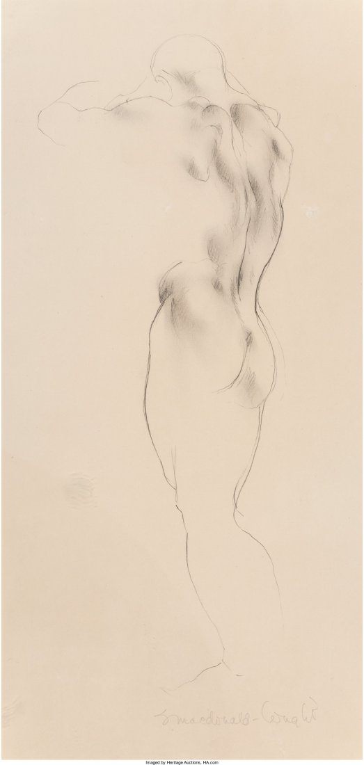 Stanton Macdonald-Wright (American, 1890-1973) M: Stanton Macdonald-Wright (American, 1890-1973)Male NudePencil on paper17-1/4 x