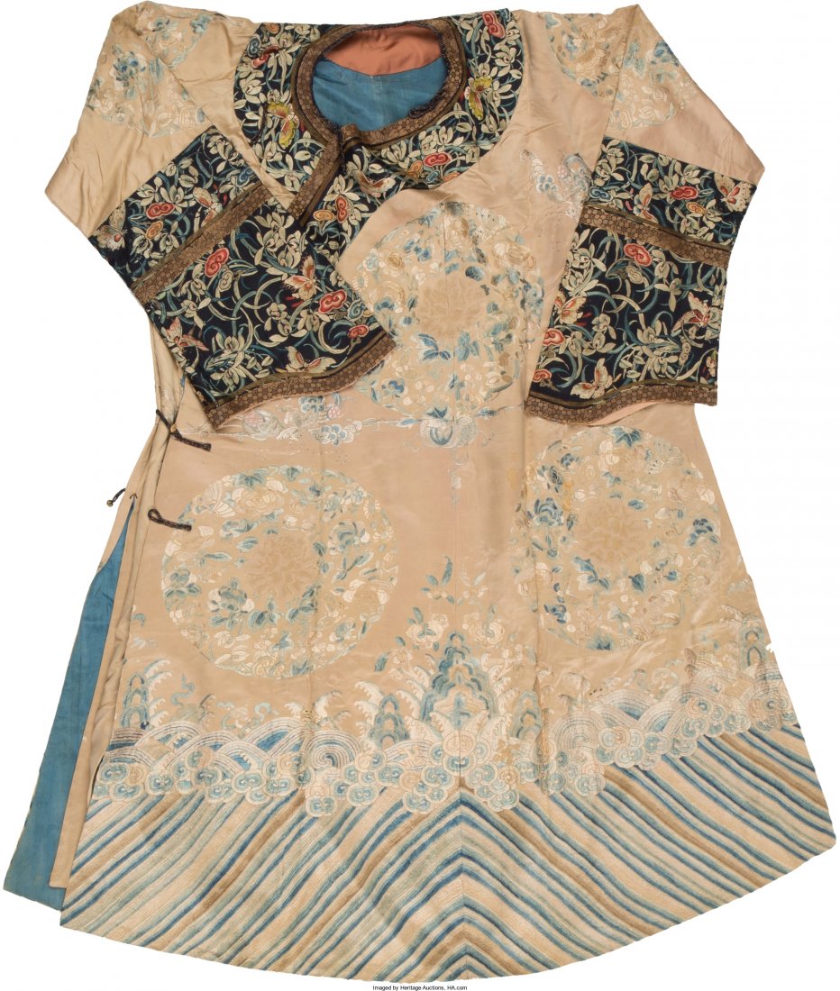 A Chinese Embroidered Silk Robe, early Republic (1 of 2)