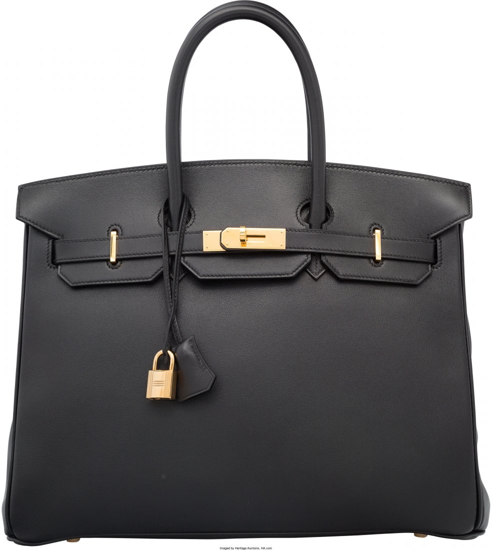 Hermes 35cm Black Evercalf Leather Birkin Bag wi (1 of 5)