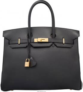 Hermes Rare 35cm Noir Novillo Leather Birkin