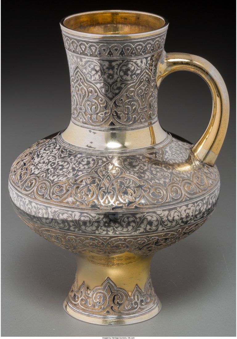 A Russian Gilt-Silver and Niello Cream Jug, late (1 of 3)