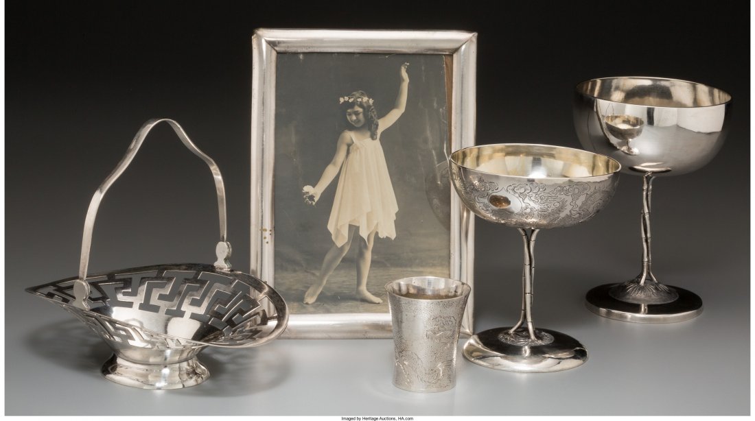 Five Chinese Export Silver Articles, late 19th-e (1 of 3)