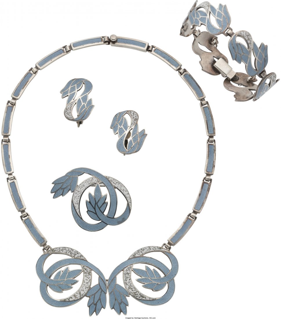 A Margot de Taxco Mexican Enameled Silver Neckla (1 of 2)