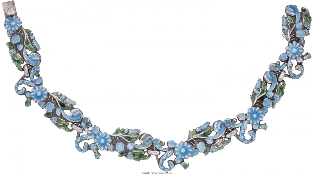 A Margot de Taxco Mexican Enameled Silver Floral (1 of 3)