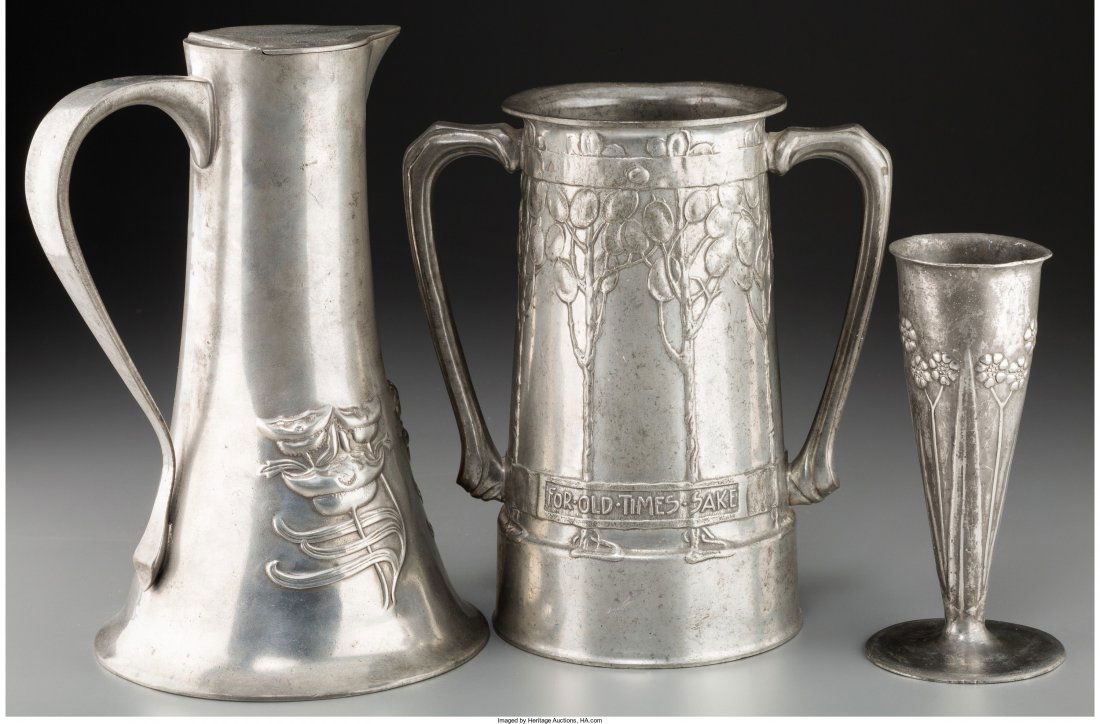 Three-Piece Liberty & Co. Tudric Pewter Table Ar (1 of 3)