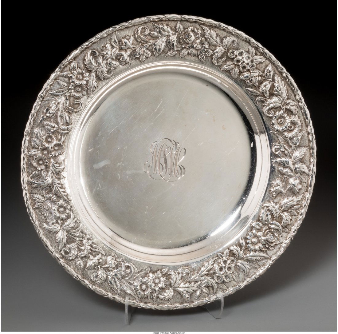An S. Kirk & Son Inc. Silver RepoussÃ© Serving P (1 of 3)
