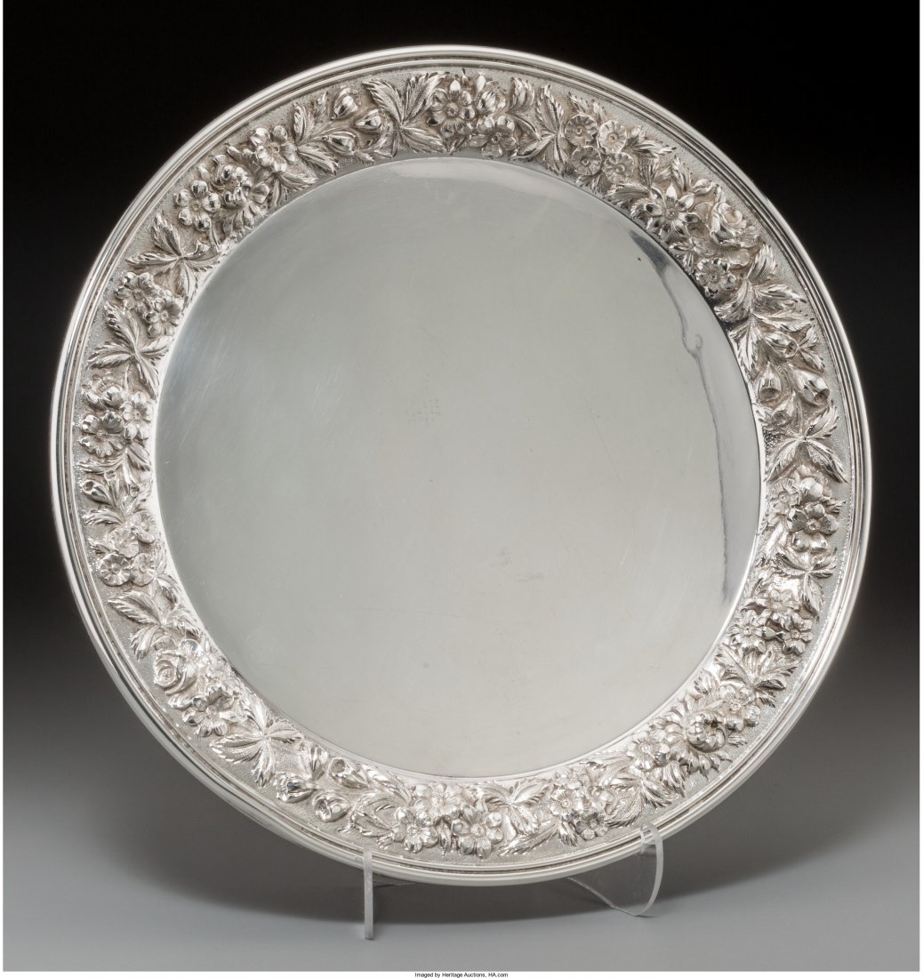An S. Kirk & Son Silver Salver, Baltimore, Maryl: An S. Kirk & Son Silver Salver, Baltimore, Maryland, circa 1932-1979 Marks: S. KIRK & SO