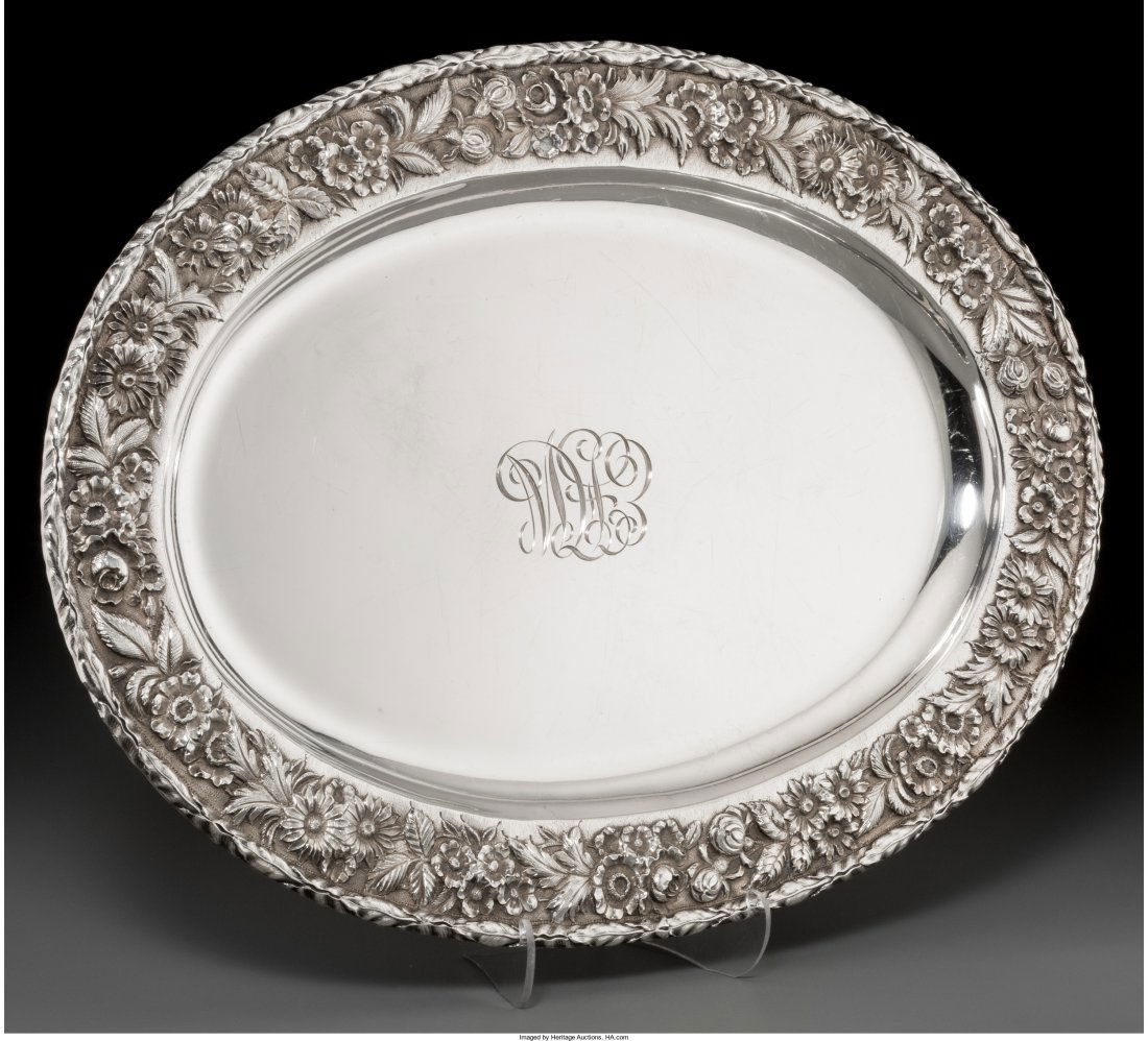 An S. Kirk & Son Inc. Silver Serving Platter, Ba (1 of 3)