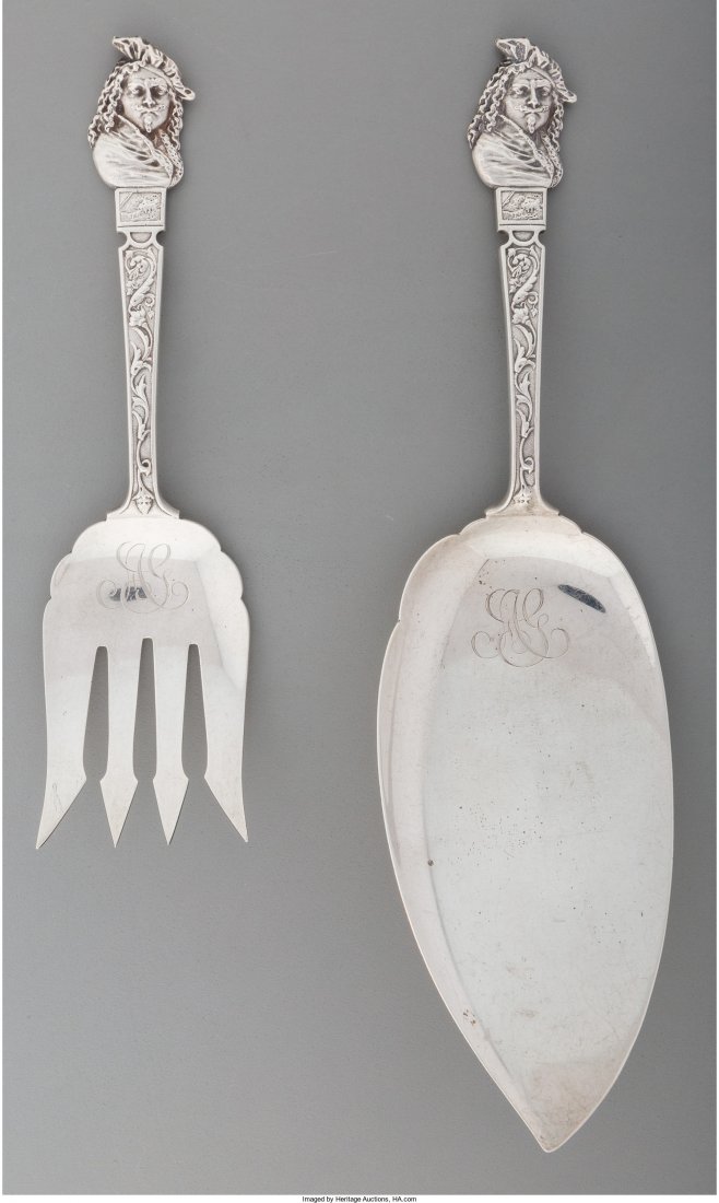 A Gorham Silver Old Masters Pattern Cold Meat Se (1 of 3)