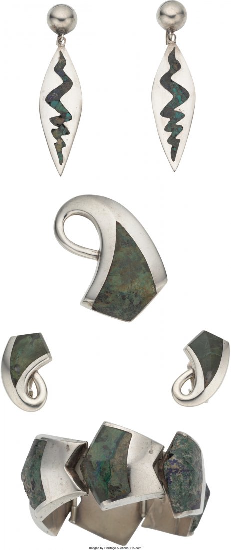 Six-Pieces of Enrique Ledesma Mexican Silver and (1 of 2)