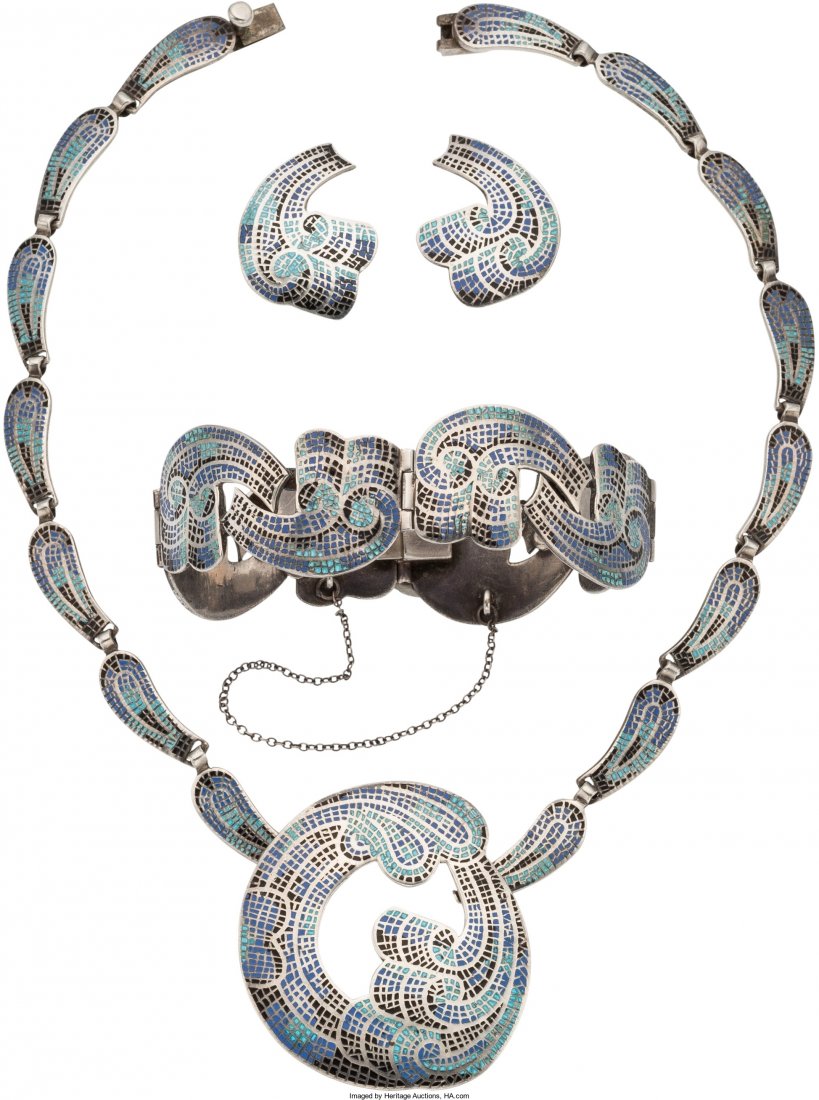 A Margot de Taxco Mexican Enameled Silver Neckla (1 of 2)