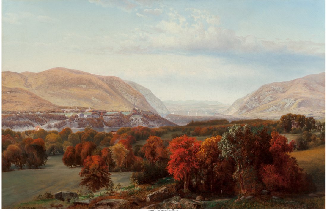 Alexander Lawrie (American, 1828-1917) View of W: Alexander Lawrie (American, 1828-1917)View of West Point, 1869Oil on canvas