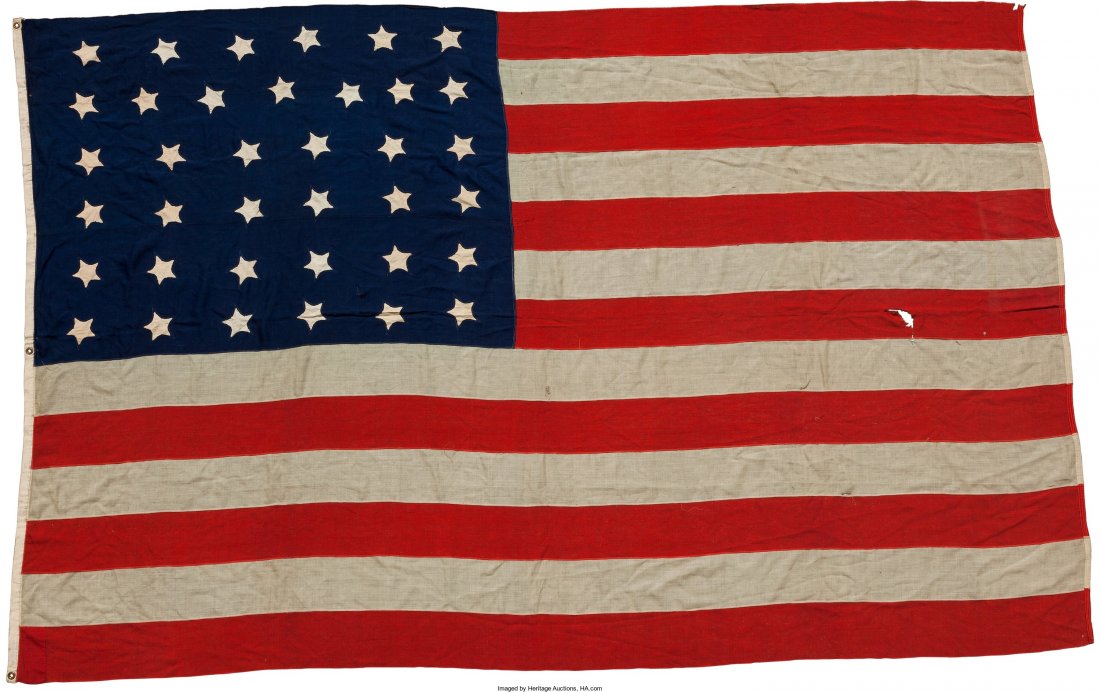 United Sates Presentation Flag Dated 1877. 136" (1 of 4)