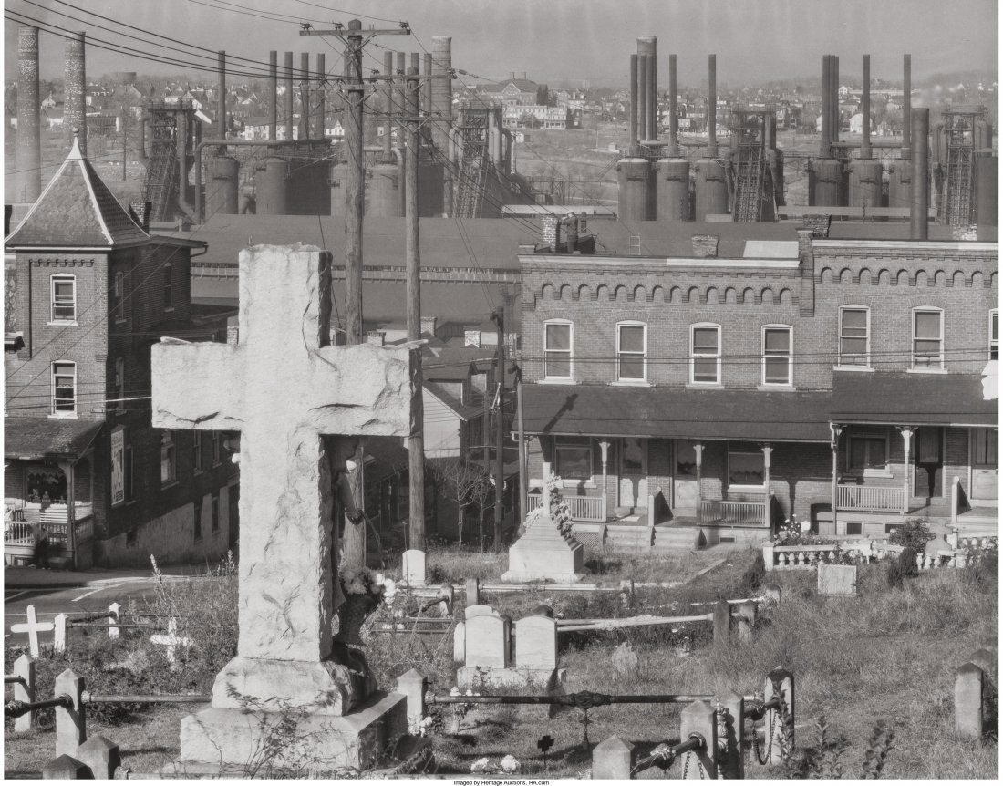 Walker Evans (American, 1903-1975) Graveyard, Ho: Walker Evans (American, 1903-1975)Graveyard, Houses, and Steel Mill, Bethlehem, Pennsyl
