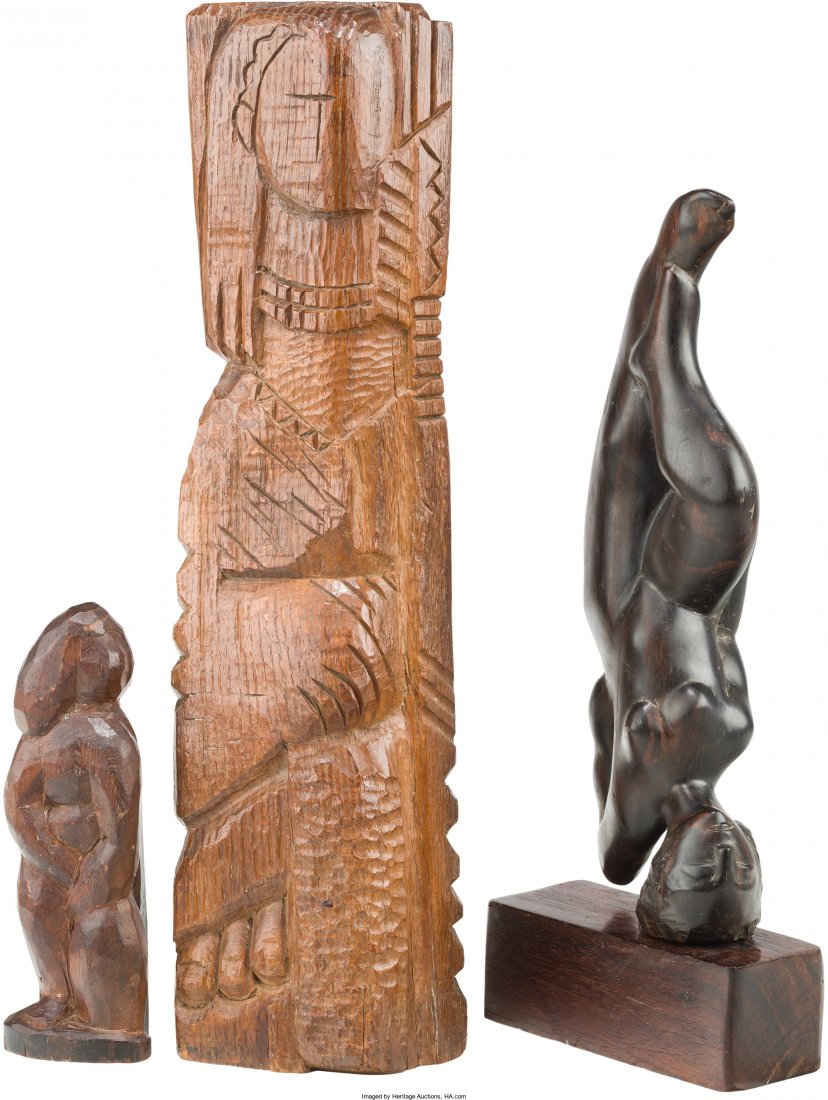 JosÃ© De Creeft (American, 1884-1982) Inverted N: JosÃ© De Creeft (American, 1884-1982) Inverted Nude, Female Totem, and F