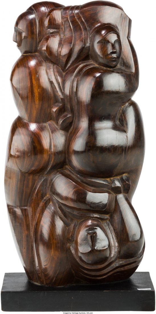 Lorrie Goulet (American, b. 1925) Female Nudes,: Lorrie Goulet (American, b. 1925)Female Nudes, 1989WoodHt. 26 x 12-1/2