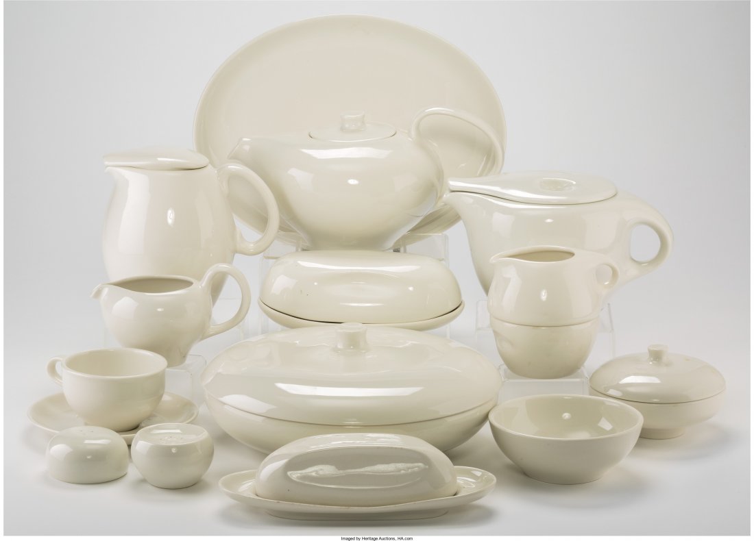 Seventy-Eight Piece Russel Wright For Iroquois C: Seventy-Eight Piece Russel Wright For Iroquois Casual White 