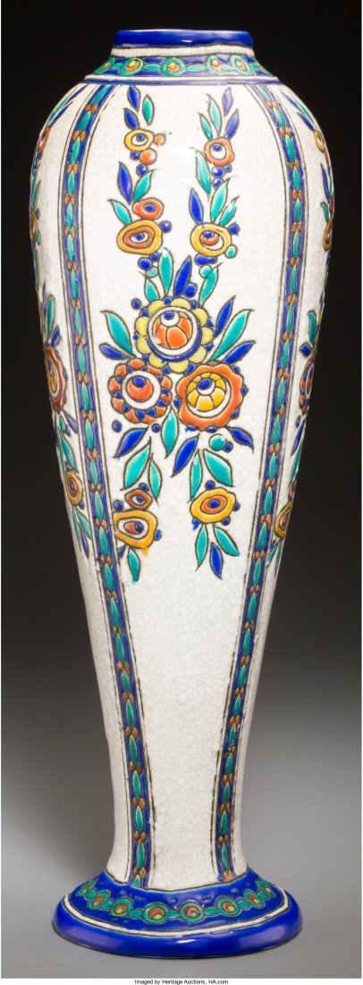 Boch Freres Ceramic Vase, La LouviÃ¨re, Belgium,: Boch Freres Ceramic Vase, La LouviÃ¨re, Belgium, 20th century Marks: BOCH FES, LA LOUVIE
