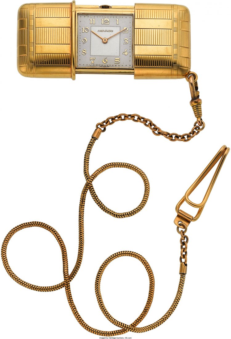 Movado Ermeto 18K Gold Travel Purse Watch   Case (1 of 5)