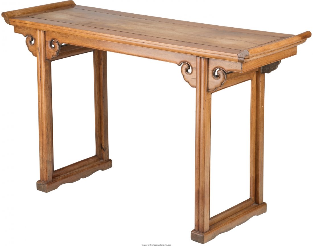A Chinese Huanghuali Altar Table: A Chinese Huanghuali Altar Table 34-1/4 h x 57 w x 18-1/2 d inches (87.0 x 144.8 x 47.0 cm)