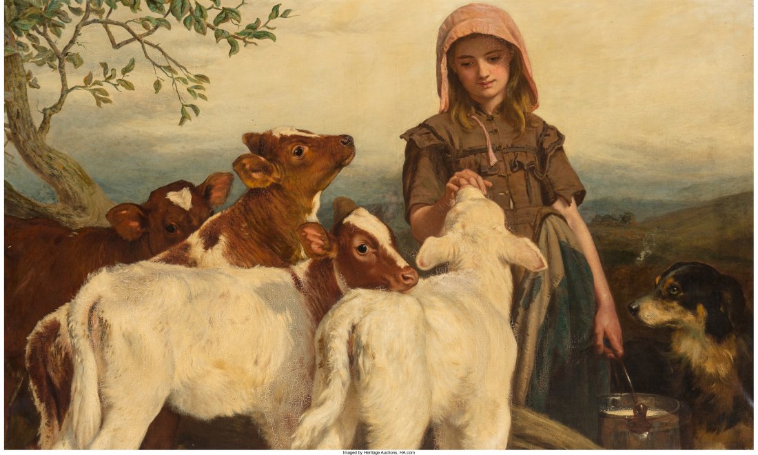 Henry Hetherington Emmerson (British, 1831-1895): Henry Hetherington Emmerson (British, 1831-1895)The Farmer's Daughter, 1872Oil on c