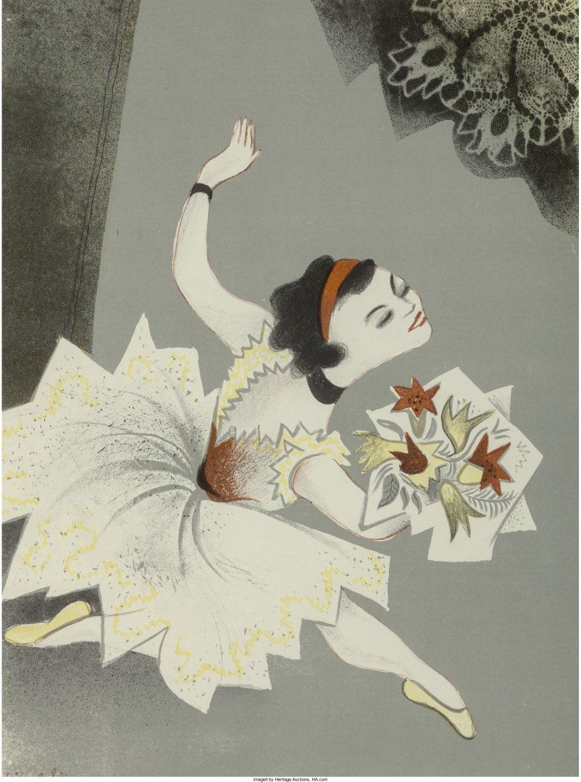William Gropper (American, 1897-1977) Balley Dan: William Gropper (American, 1897-1977)Balley DancerLithograph in colors1