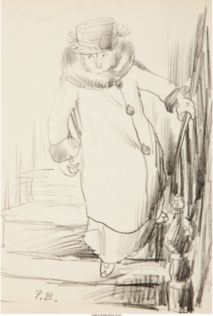 Peggy Bacon (American, 1895-1987) Descending the: Peggy Bacon (American, 1895-1987) Descending the Stairs Pencil on paper 8