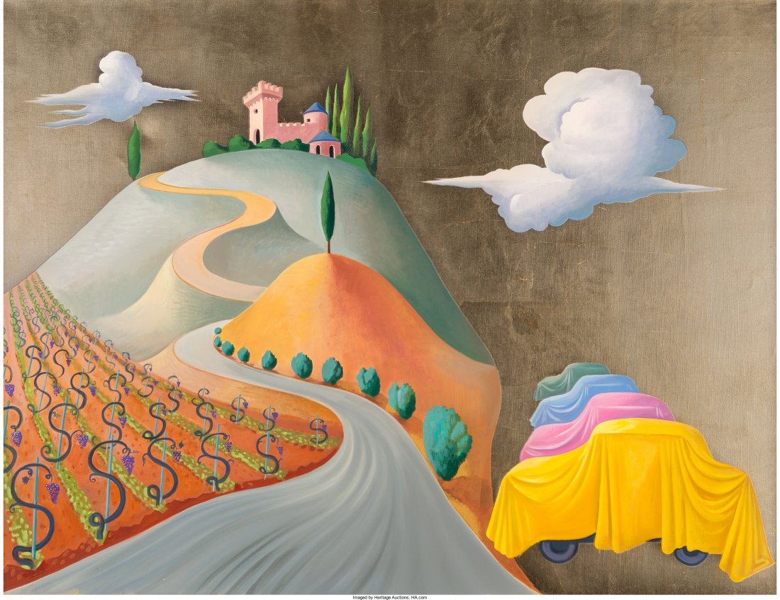 Milan Kunc (Czech, b. 1944) Tuscany Landscape, 1: Milan Kunc (Czech, b. 1944)Tuscany Landscape, 1991Mixed media on canvas