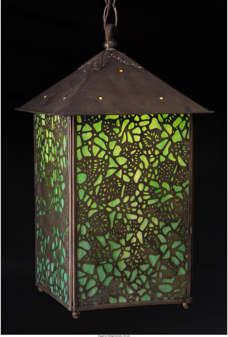 A Riviere Studios Hanging Lamp, 20th century 13-: A Riviere Studios Hanging Lamp, 20th century13-3/4 inches high (34.9 cm) (lamp excluding c