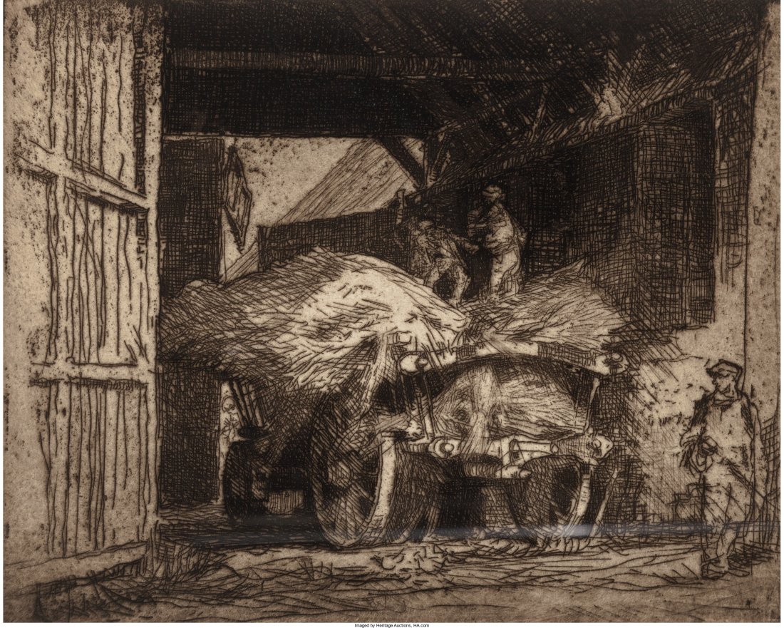 Sir Frank Brangwyn (British, 1867-1956) The Wind: Sir Frank Brangwyn (British, 1867-1956)The Windmill Dixmude and The Hay