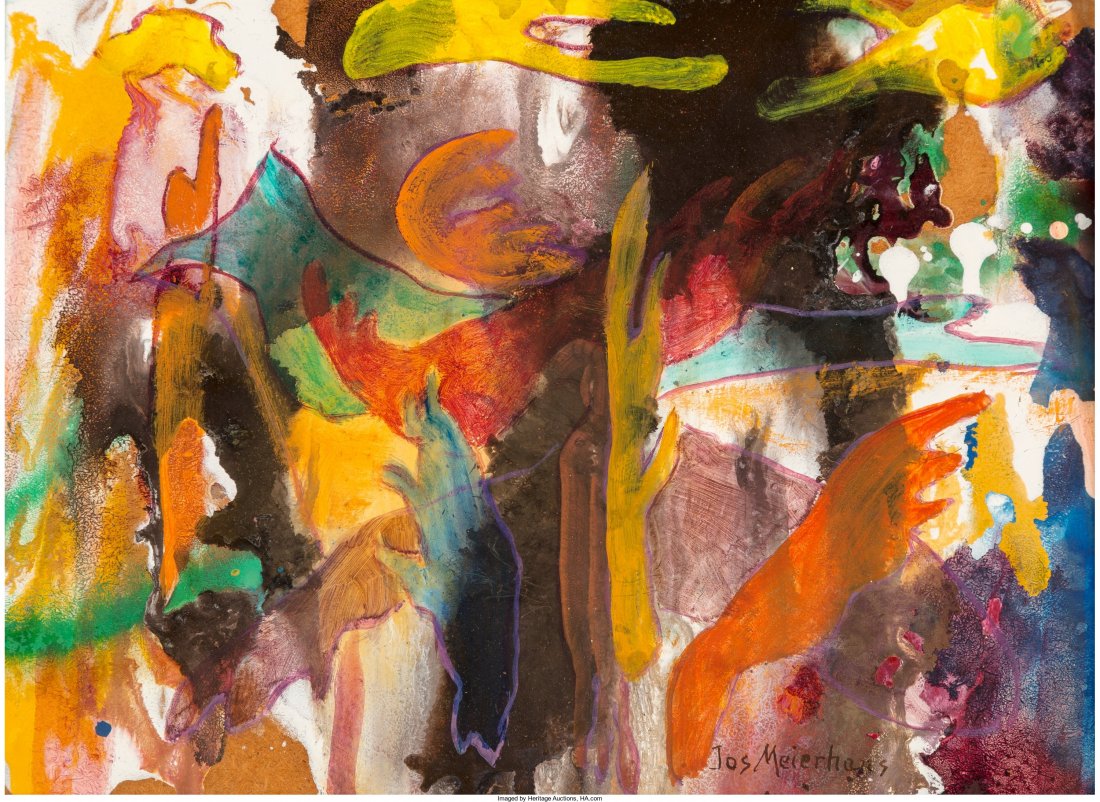 Joseph Meierhans (American, 1890-1980) Abstracti: Joseph Meierhans (American, 1890-1980)AbstractionOil on Masonite8-3/4 x