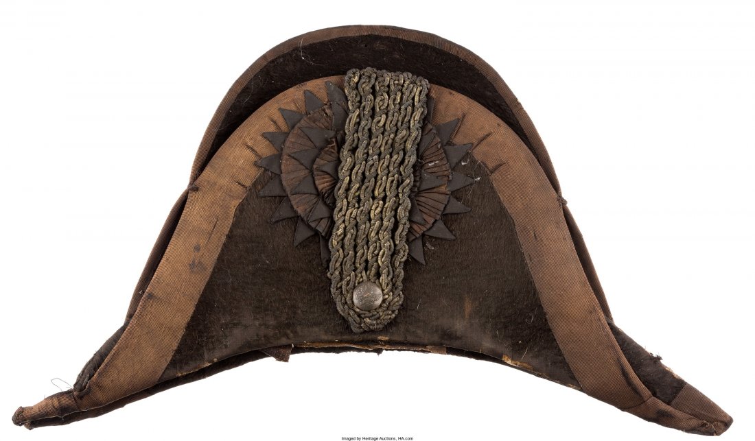 U.S. Infantry Officers' Bicorn or Chapeau de Bra: U.S. Infantry Officers' Bicorn or Chapeau de Bras, Circa 1830s.<