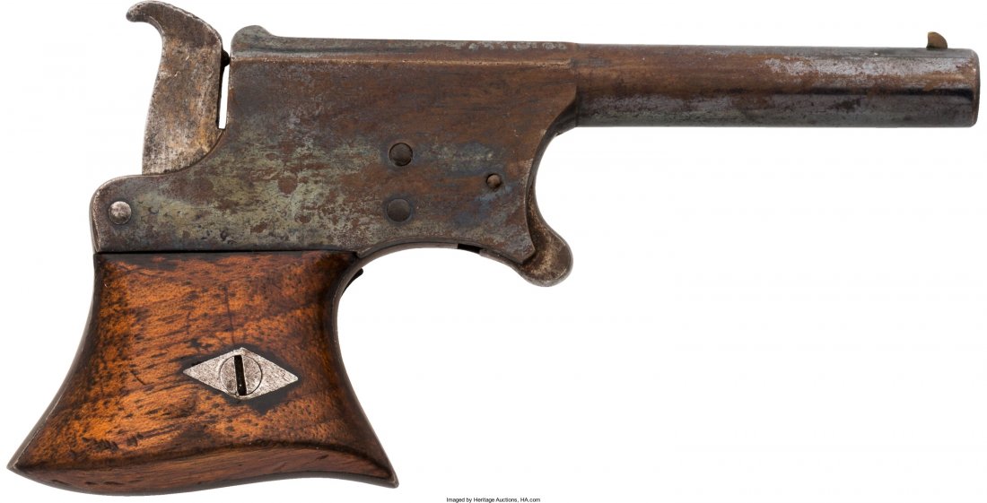 Remington Serial Number 4 Vest Pocket Pistol "Sa: Remington Serial Number 4 Vest Pocket Pistol "Saw Handle Derringer". .22 rimfire cali