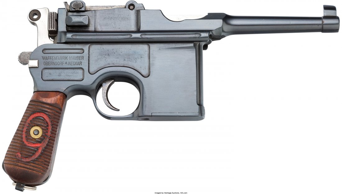 Mauser Model 96 Red Nine Semi-Automatic Pistol. : Mauser Model 96 Red Nine Semi-Automatic Pistol. Serial no. 520157 [all matching], 9mm