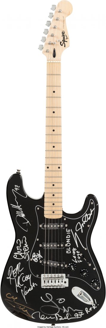 Blondie, Erasure, The Real McCoy Signed Fender S: Blondie, Erasure, The Real McCoy Signed Fender Squier Stratocaster Guitar. A 1996 Black S
