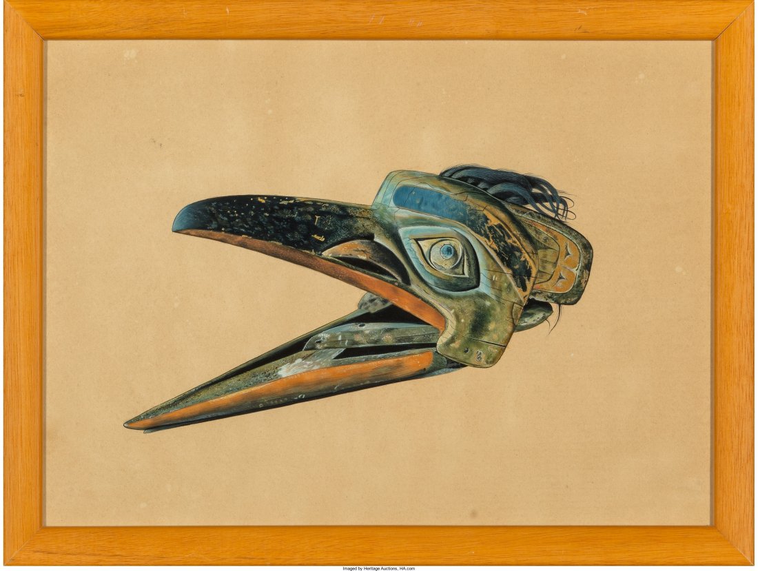 Bradbury Thompson (1911 - 1995) Three Northwest : Bradbury Thompson (1911 - 1995) Three Northwest Coast Masks with One Matching Stamp Cove